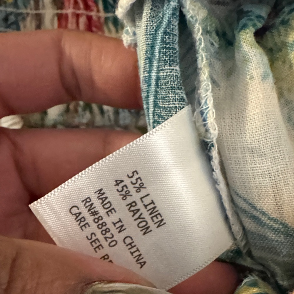 C&C California Tropical Print Women's linen rayon blend Skirt set NWT LARGE - Picture 4 of 11